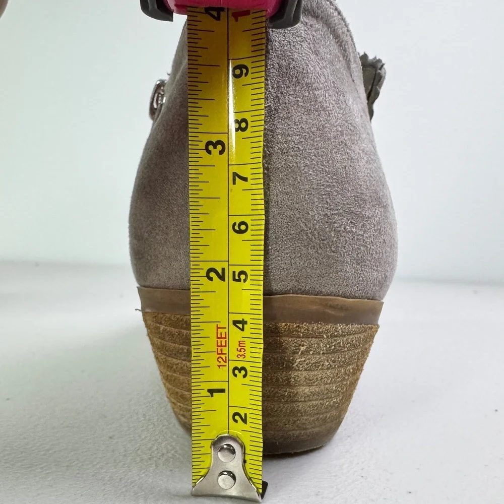 Torrid Taupe Faux Suede Scalloped Ankle Boot Women's 8.5